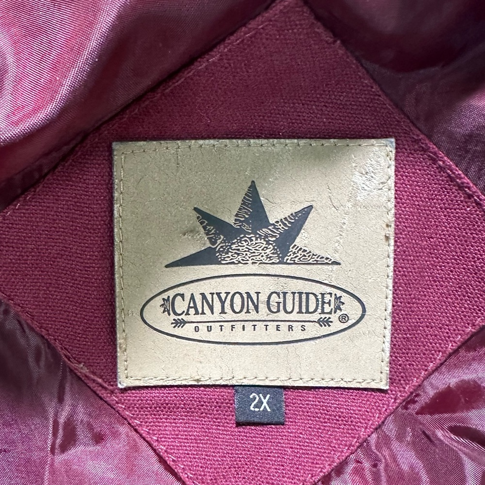 Vintage Canyon Guide Outfitters Aztec Southwestern Bomber Jacket Maroon 2XL - Picture 6 of 10